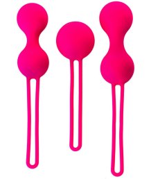 Набор из 3 вагинальных шариков со смещённым центром ToyFa A-Toys розовые
