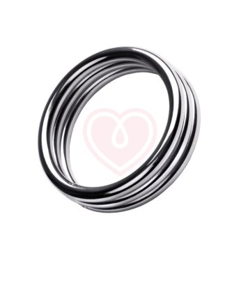 Тройное металлическое кольцо на пенис ToyFa Metal размер M