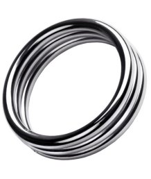 Тройное металлическое кольцо на пенис ToyFa Metal размер L