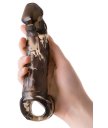 Насадка на пенис с кольцом для мошонки ToyFa Xlover 19 см чёрная