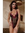 Боди с бордовым кружевом Candy Girl Dallas чёрное