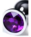 Анальная пробка с фиолетовым кристаллом ToyFa Metal
