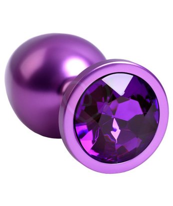 Анальная пробка с кристаллом ToyFa Metal фиолетовая