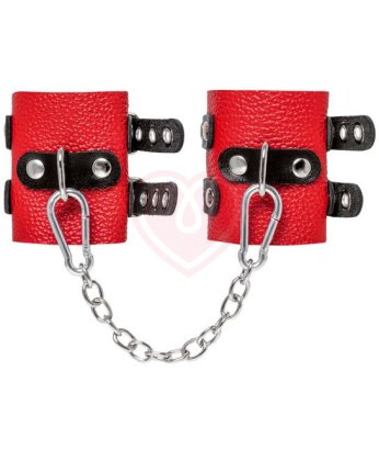 Мягкие наручники с люверсами Pecado BDSM красно-черные