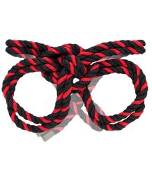 Наручники-оковы из хлопковой веревки Pecado BDSM Узел-альфа черно-красные