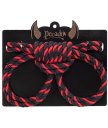 Наручники-оковы из хлопковой веревки Pecado BDSM Узел-омега черно-красные