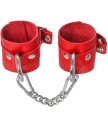 Кожаные наручники с люверсами Pecado BDSM красные
