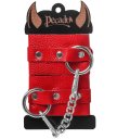 Кожаные наручники с люверсами Pecado BDSM красные