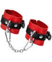 Мягкие наручники с люверсами Pecado BDSM красные с черным