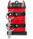 Мягкие наручники с люверсами Pecado BDSM красные с черным