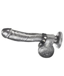 Кожаное кольцо на член на клепках Snap Cock Ring 5 см