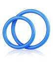 Набор из двух синих колец разного диаметра Silicone Cock Ring Set