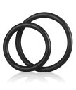 Набор из двух чёрных колец разного диаметра Silicone Cock Ring Set