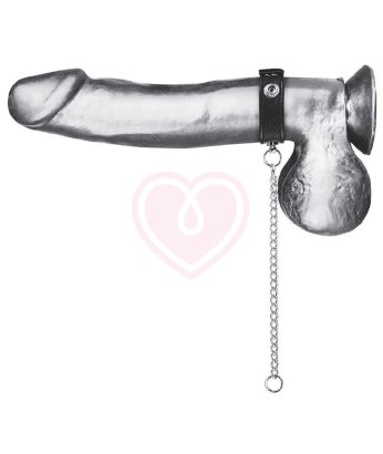 Кольцо на пенис с металлическим поводком Snap Cock Ring with Leash