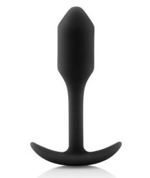 Утяжелённая анальная пробка для ношения b-Vibe Snug Plug 1 мини чёрная
