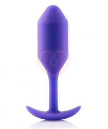 Утяжелённая анальная пробка для ношения b-Vibe Snug Plug 2 малая фиолетовая
