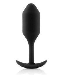 Утяжелённая анальная пробка для ношения b-Vibe Snug Plug 2 малая чёрная
