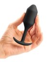 Утяжелённая анальная пробка для ношения b-Vibe Snug Plug 2 малая чёрная