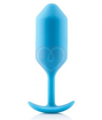 Утяжелённая анальная пробка для ношения b-Vibe Snug Plug 3 средняя голубая