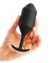 Утяжелённая анальная пробка для ношения b-Vibe Snug Plug 4 большая чёрная