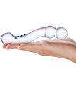 Изогнутый стеклянный стимулятор Textured G-Spot Glass Dildo прозрачный