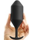 Утяжелённая анальная пробка для ношения b-Vibe Snug Plug 5 большая чёрная