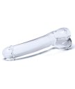 Стеклянный фаллоимитатор с мошонкой Glas Curved G-Spot