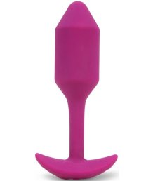 Утяжелённая анальная вибропробка b-Vibe Vibrating Snug Plug 2 малая розовая