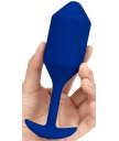 Утяжелённая анальная вибропробка b-Vibe Vibrating Snug Plug 4 большая синяя
