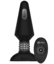 Большая вибропробка с ротацией b-Vibe Rimming Plug XL чёрная