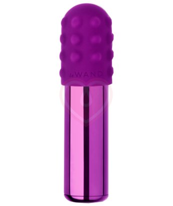 Маленькая вибропуля с двумя насадками Le Wand Bullet фиолетовая
