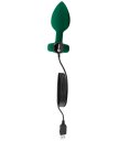 Вибропробка b-Vibe Vibrating Jewel Plug с кристаллом и пультом зелёная