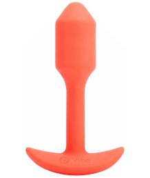 Утяжелённая вибропробка b-Vibe Vibrating Snug Plug 1 мини оранжевая