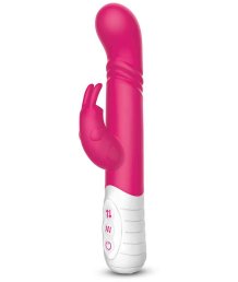 Вибратор-кролик с пульсирующей головкой Slim Shaft Thrusting G-Spot Rabbit розовый