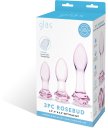 Набор стеклянных анальных пробок с розочками Glas Rosebud Butt Plug Set