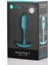 Утяжелённая анальная пробка для ношения b-Vibe Snug Plug 1 мини голубая