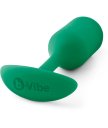 Утяжелённая анальная пробка для ношения b-Vibe Snug Plug 2 малая зеленая