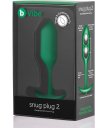 Утяжелённая анальная пробка для ношения b-Vibe Snug Plug 2 малая зеленая