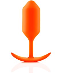 Утяжелённая анальная пробка для ношения b-Vibe Snug Plug 3 средняя оранжевая