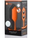 Утяжелённая анальная пробка для ношения b-Vibe Snug Plug 3 средняя оранжевая