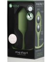 Утяжелённая анальная пробка для ношения b-Vibe Snug Plug 4 большая хаки