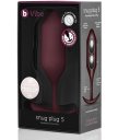 Утяжелённая анальная пробка для ношения b-Vibe Snug Plug 5 большая бордовая