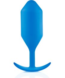 Утяжелённая анальная пробка для ношения b-Vibe Snug Plug 5 большая синяя