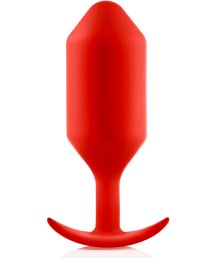 Утяжелённая анальная пробка для ношения b-Vibe Snug Plug 6 большая красная