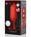 Утяжелённая анальная пробка для ношения b-Vibe Snug Plug 6 большая красная