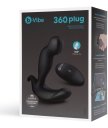 Стимулятор простаты с вращающейся головкой b-Vibe 360 Plug и пультом ДУ черный