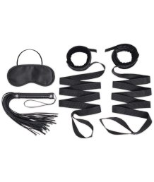 БДСМ набор из 3 предметов Bed Strap Flogger Kit черный