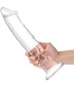 Стеклянный реалистичный фаллоимитатор Glass Dildo With Veins Flat Base прозрачный