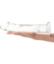 Стеклянный реалистичный фаллоимитатор Glass Dildo With Veins Flat Base прозрачный