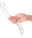 Стеклянный двусторонний фаллоимитатор Glass Pelvic Wand Double Ended прозрачный